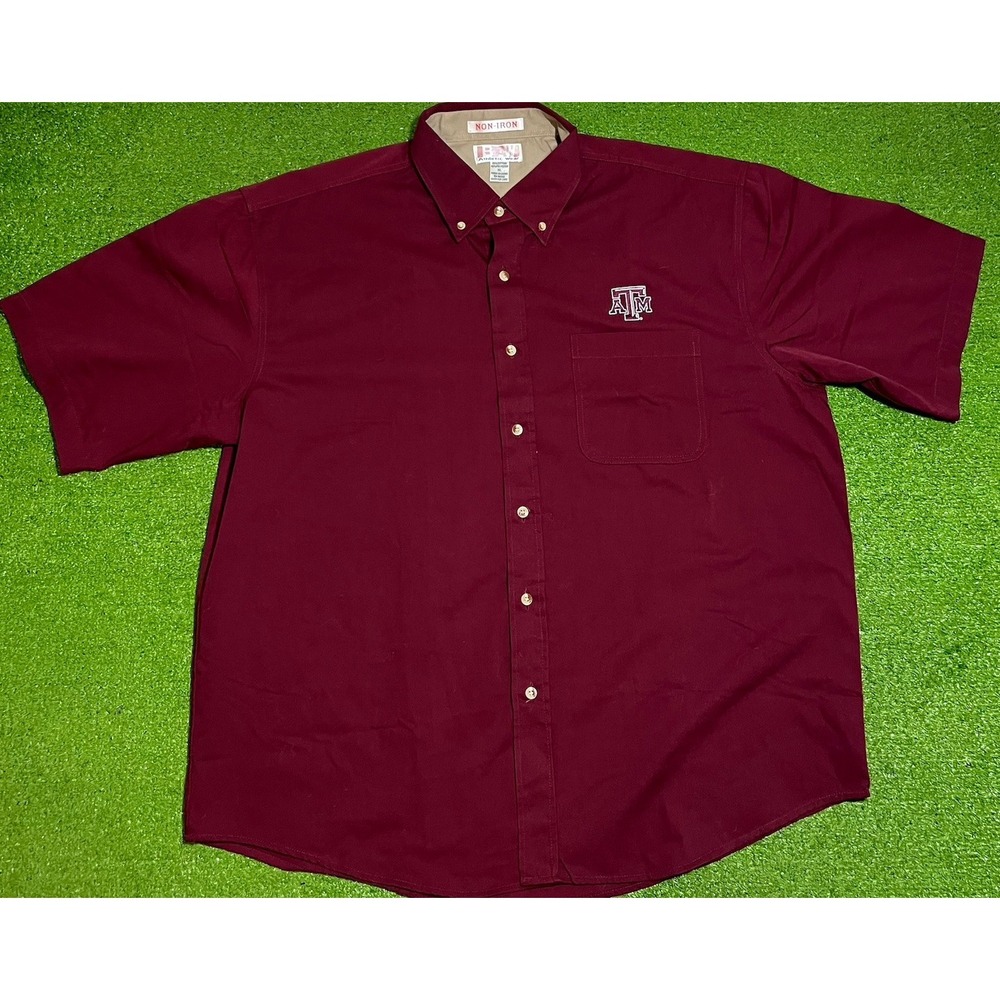 Vintage Texas A&M Button Up‎ 2XL 90s Aggie Gameday Shirt Embroidered Logo EUC